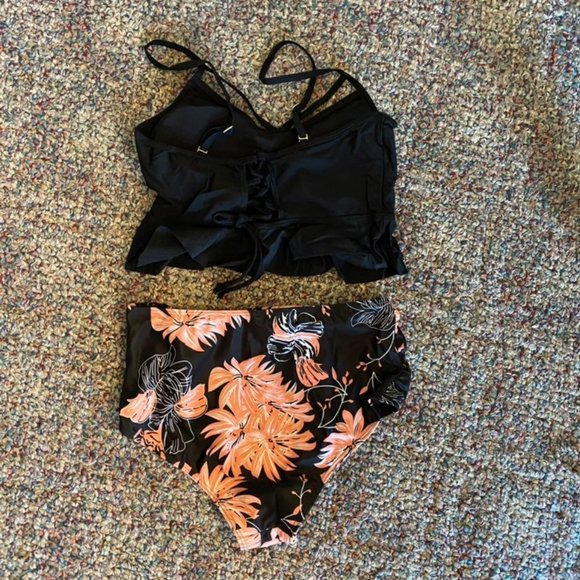 Shein Floral High Waist Tankini NWT Medium - Picture 2 of 3